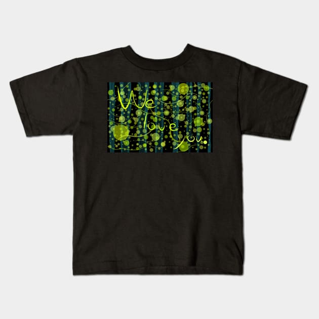 Fireflies Kids T-Shirt by moritomomi